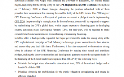 Nepal commits for increased financing in GPE conference