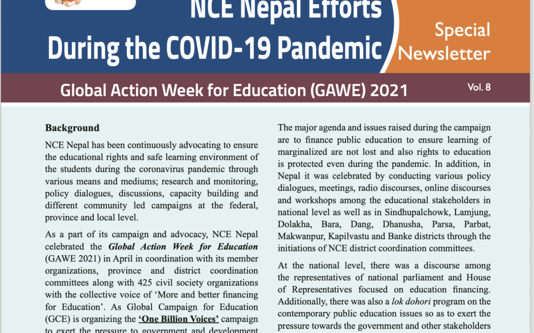 NCE Nepal Efforts During the COVID-19 Pandemic